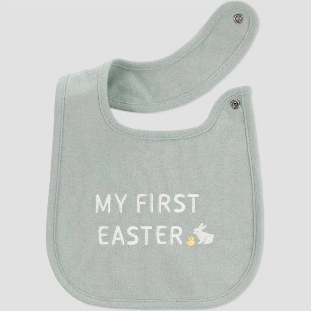 Carters Just One You My First Easter Bib and Bunny‎ Ear Knit Beanie Set NWT